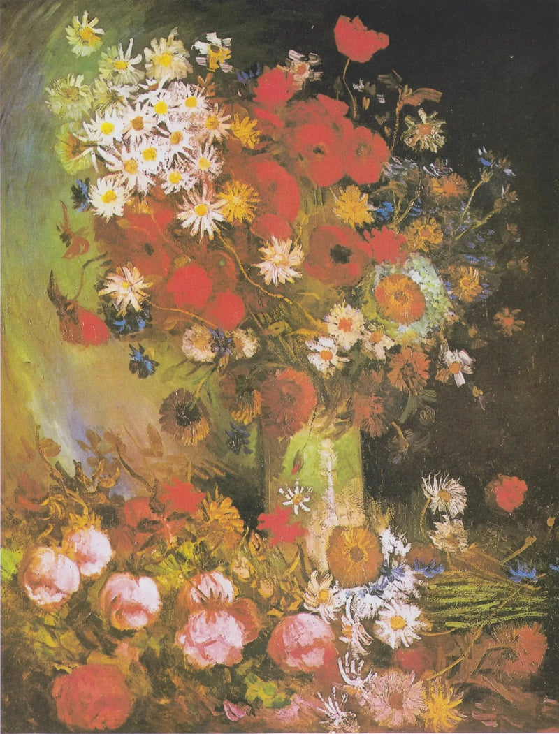 ภาพนิ่งดอกไม้ทุ่งหญ้าและกุหลาบ - Vincent van Gogh