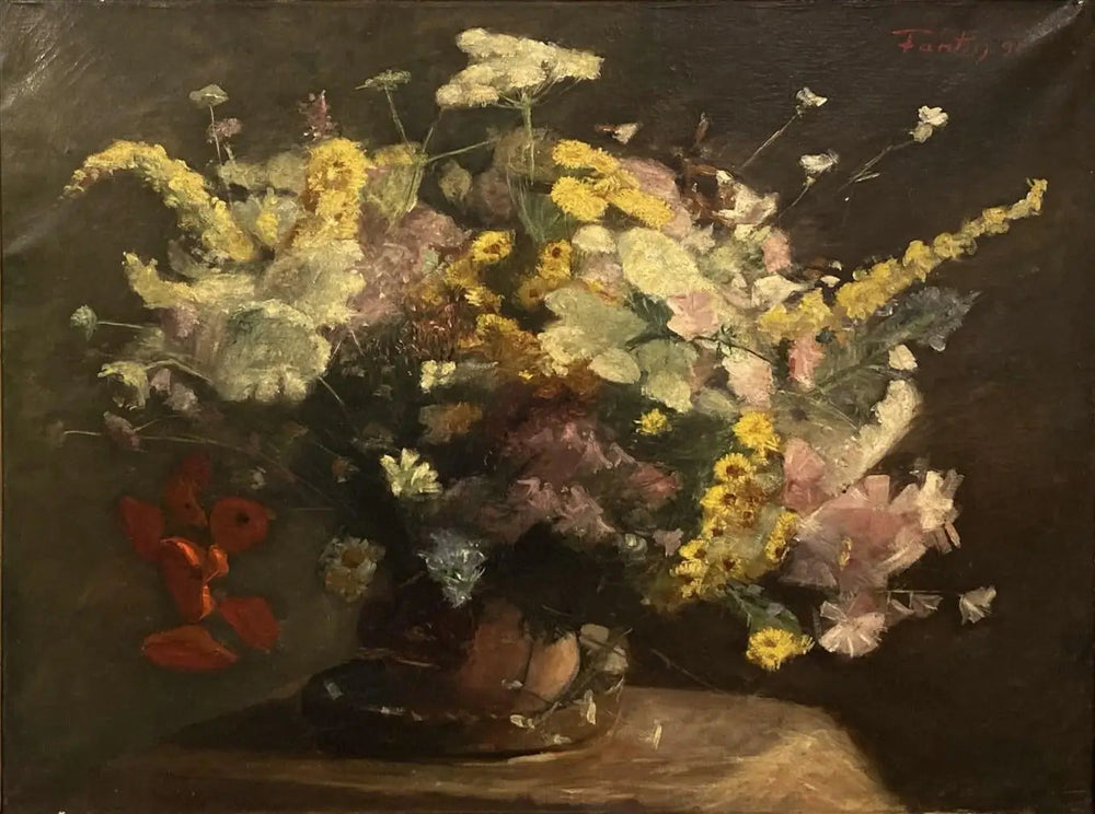 Nature morte : fleurs veloutées - Henri Fantin-Latour image 1 tableau peint à l’huile sur toile