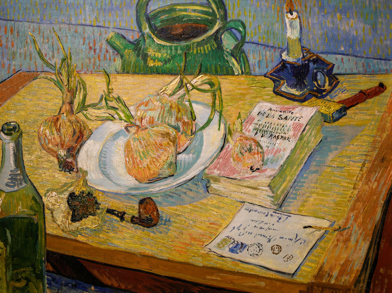 ภาพนิ่งพร้อมกระดานวาดภาพและหัวหอม - Vincent van Gogh