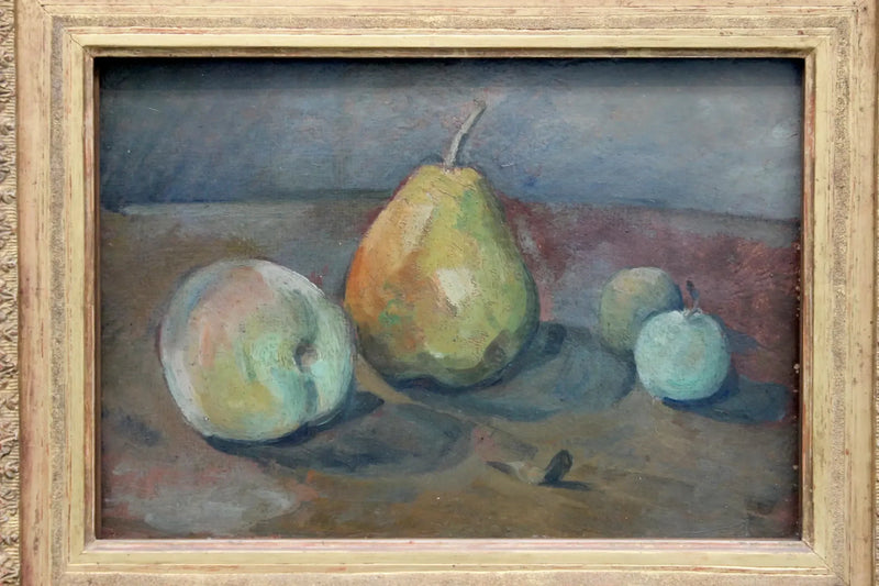 ภาพนิ่ง ผลลูกแพร์และแอปเปิ้ลเขียว - Paul Cézanne