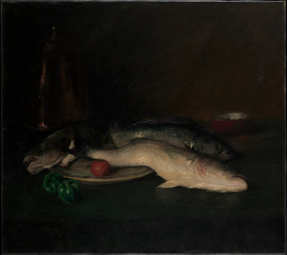 Nature morte : Poisson - William Merritt Chase image 1 copie de tableau peinte à la main