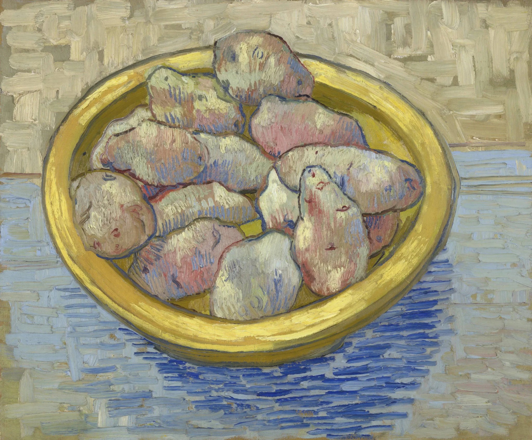 Nature morte aux pommes de terre, F386 — pommes de terre dans un plat jaune peintes par Vincent van Gogh