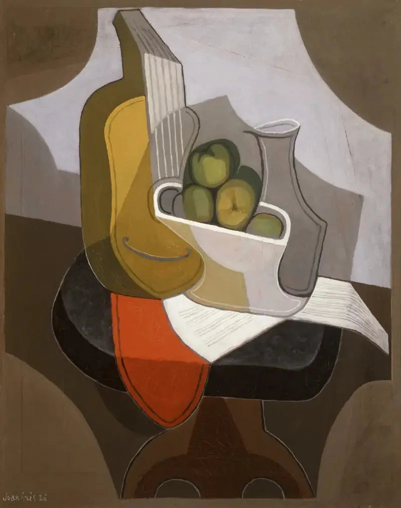 Nature morte : table avec nappe rouge - Juan Gris image 1 reproduction artisanale de tableau