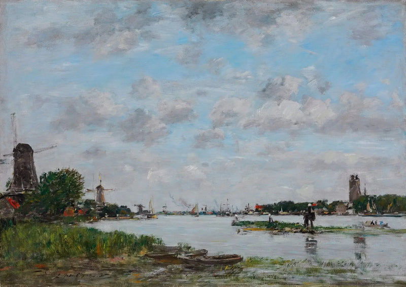 การเดินเรือบนแม่น้ำ Oude Maas ใกล้ Dordrecht - Eugène Boudin