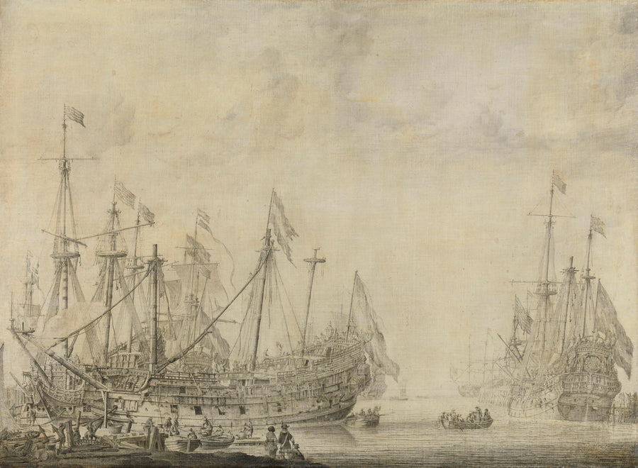 Navires après la bataille - Willem Van de Velde l'Ancien