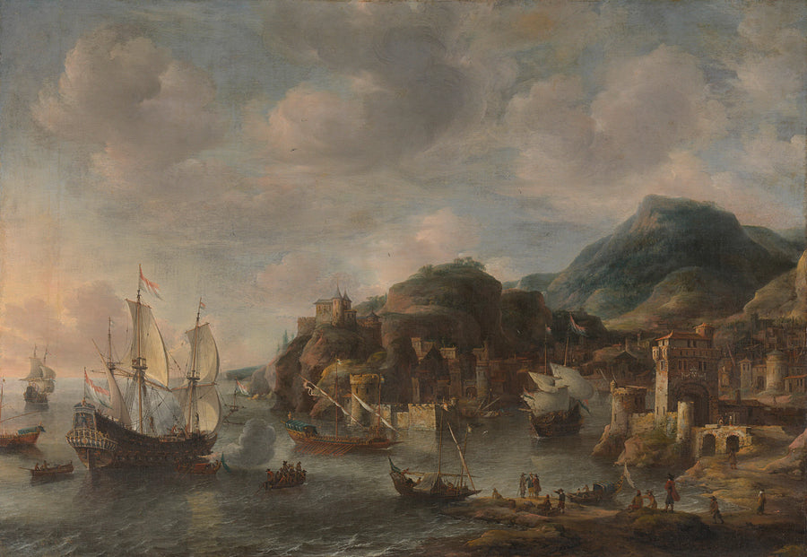 Navires néerlandais dans un port étranger - Jan Abrahamsz Beerstraaten