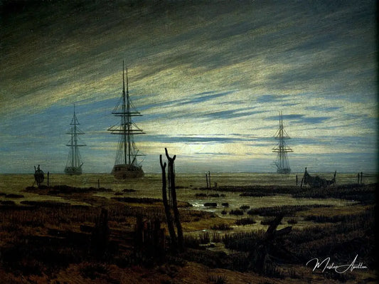 Navires sur la rade - Caspar David Friedrich - Reproductions de tableaux et peintures haut de gamme