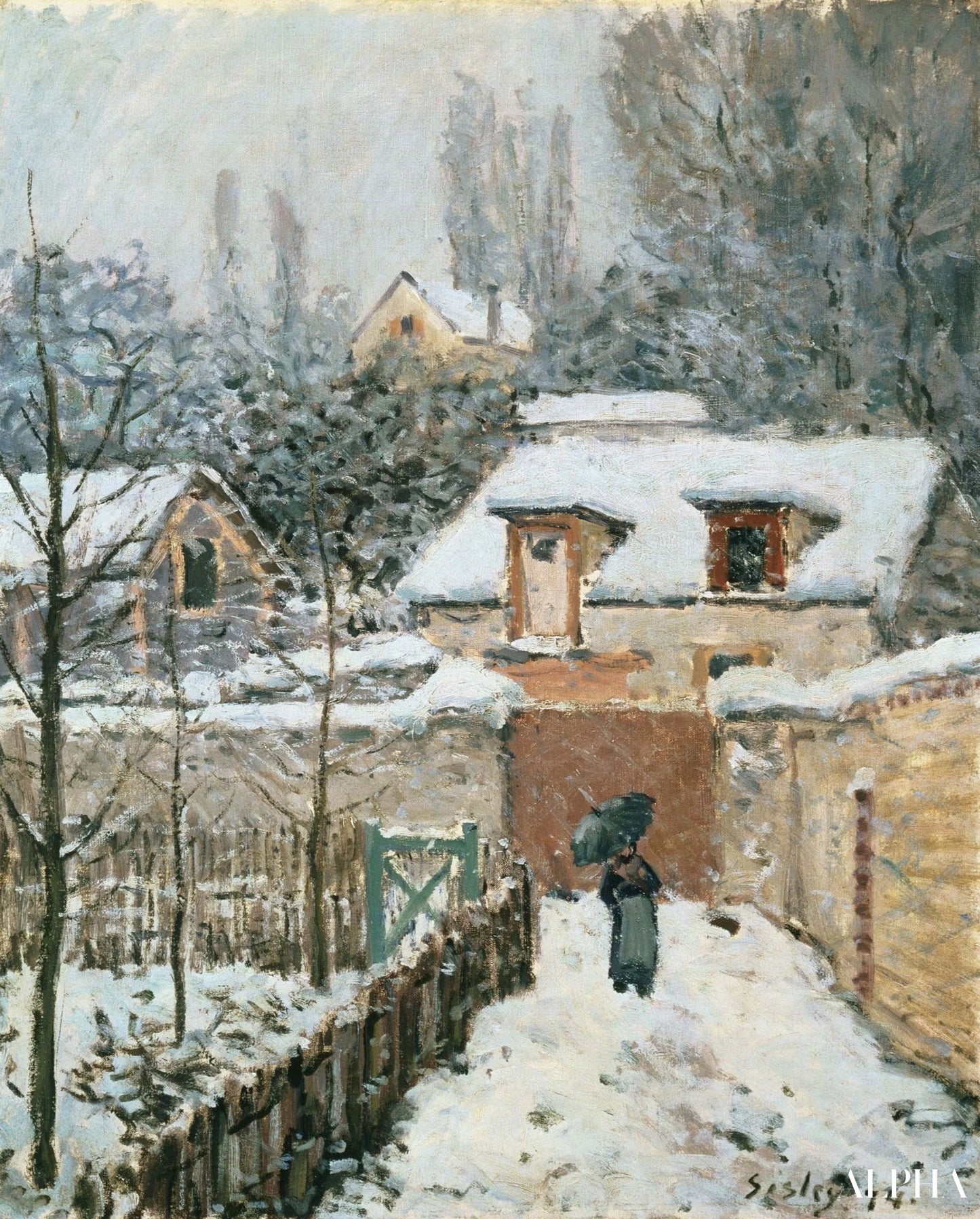 Snow at Louveciennes - Alfred Sisley - High-end reproductions of paintings and artworks