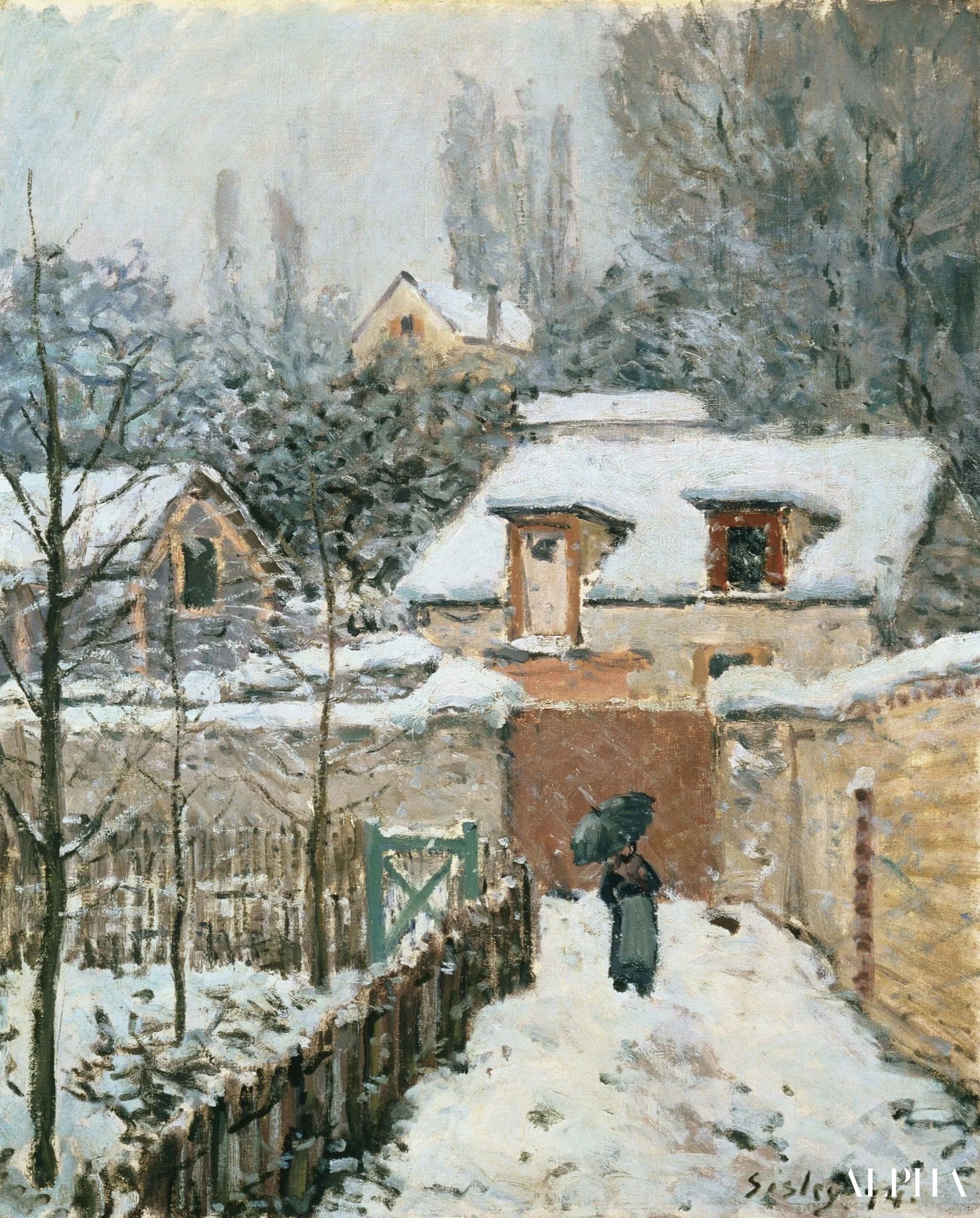 Snow at Louveciennes - Alfred Sisley - High-end reproductions of paintings and artworks