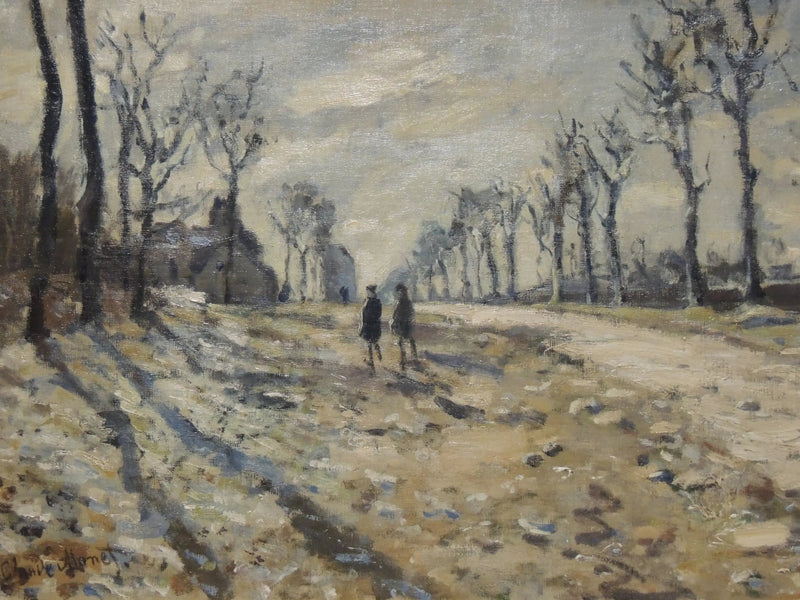 หิมะในยามพระอาทิตย์ตก - Claude Monet