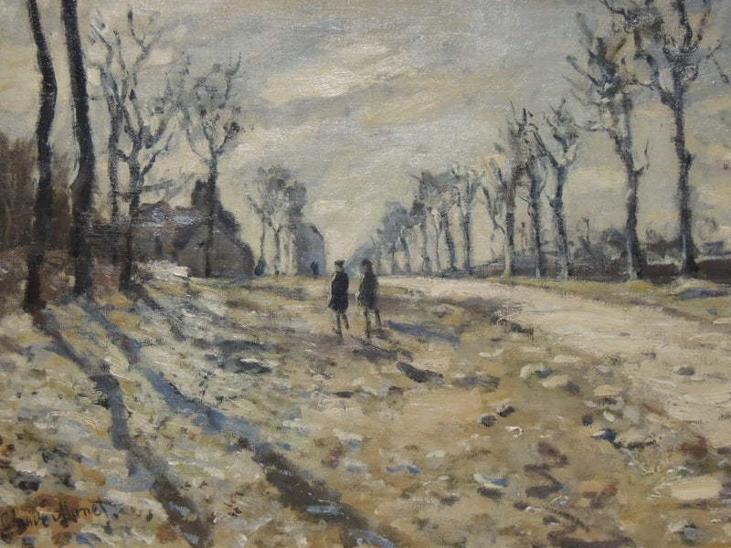 หิมะในยามพระอาทิตย์ตก - Claude Monet