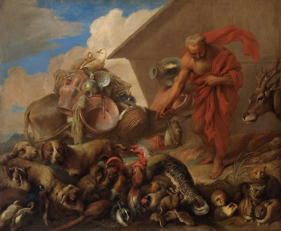 Noah mit den Tieren vor der Arche - Giovanni Benedetto Castiglione