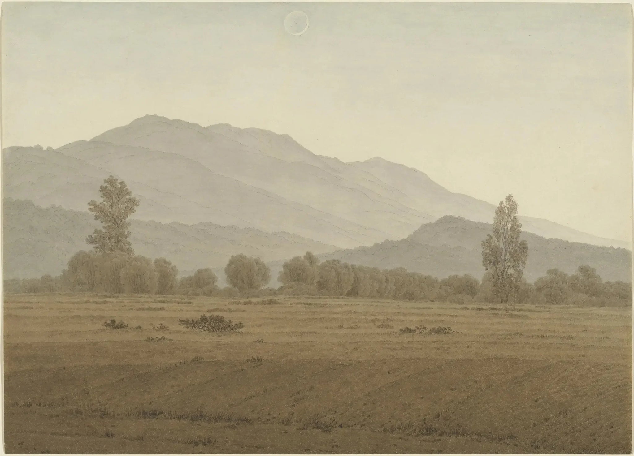 Nouvelle Lune au-dessus des Monts des Géants - Caspar David Friedrich image 1 reproduction artisanale de tableau