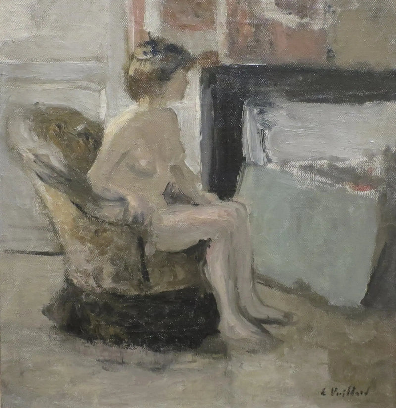 นู นั่งอยู่หน้ fireplace - Édouard Vuillard