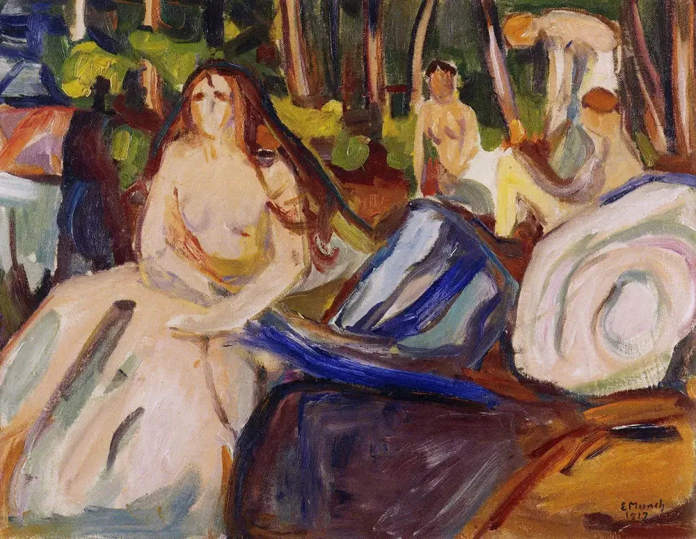 Nu en forêt - Edvard Munch image 1 copie peinte à la main à l’huile