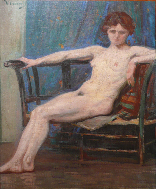 Nu feminino recostado - Eliseu Visconti image 1 copie de tableau peinte à la main