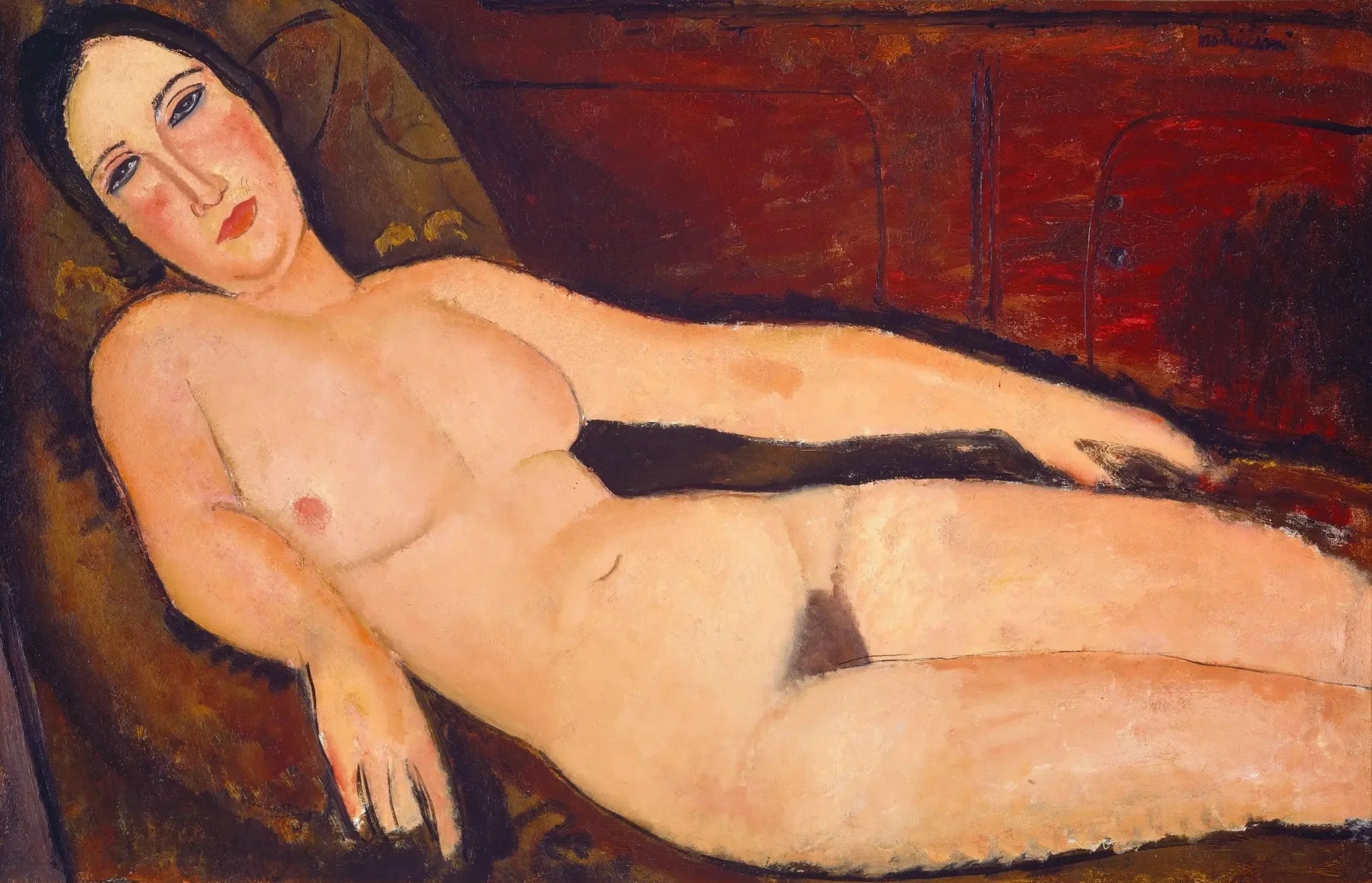 Nu sur un divan - Amedeo Modigliani image 1 copie peinte à la main à l’huile