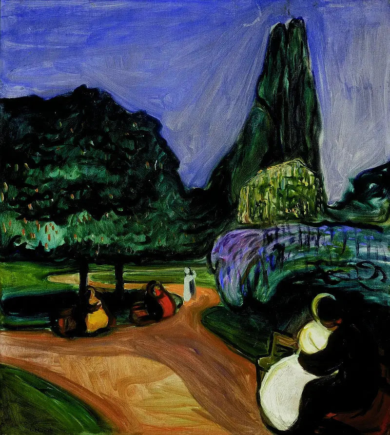 คืนฤดูร้อนที่ Studenterlunden - Edvard Munch