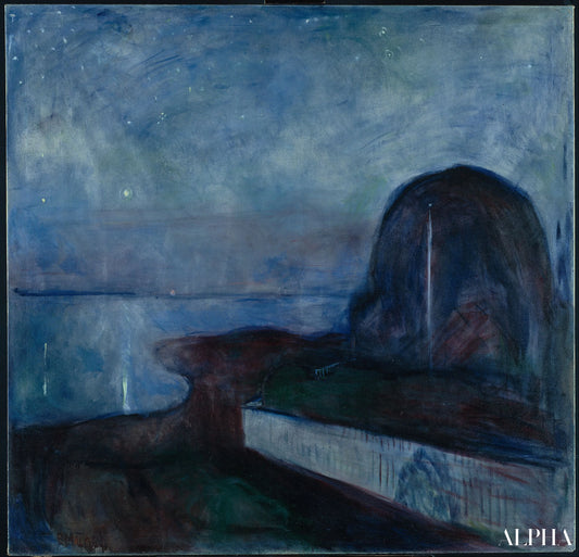 Nuit étoilée - Edvard Munch - Reproductions de tableaux et peintures haut de gamme