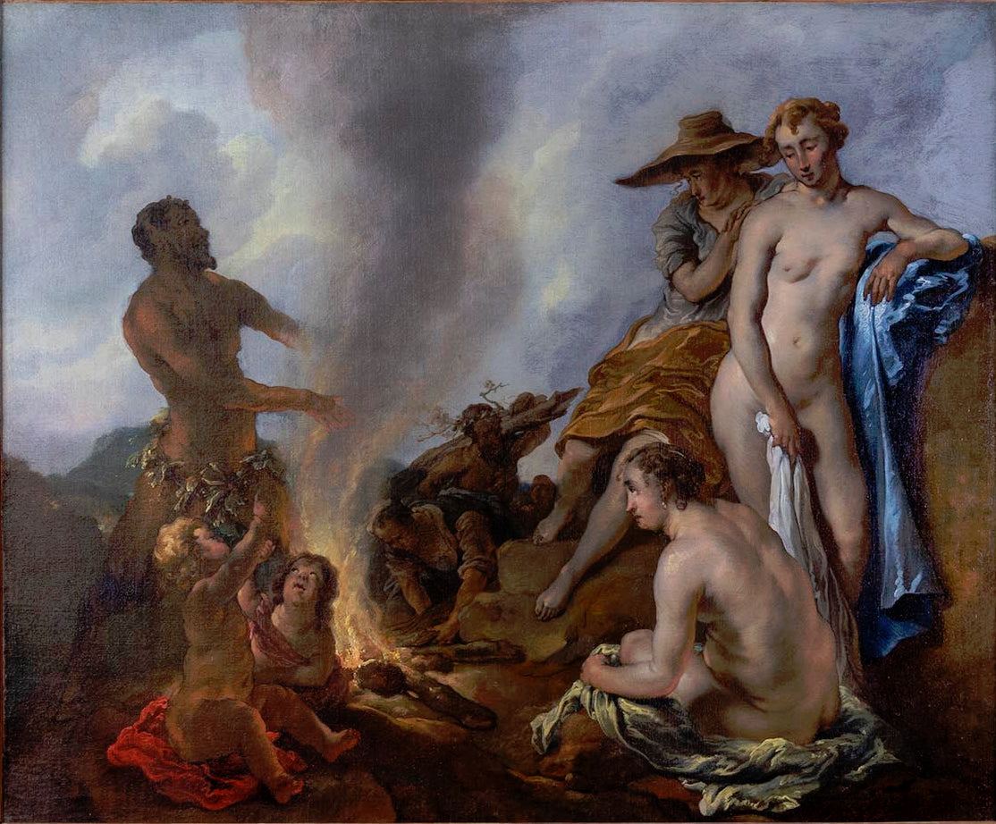 Nymphes et Satyres, une allégorie du feu - Jacob Jordaens image 1 copie peinte à la main à l’huile