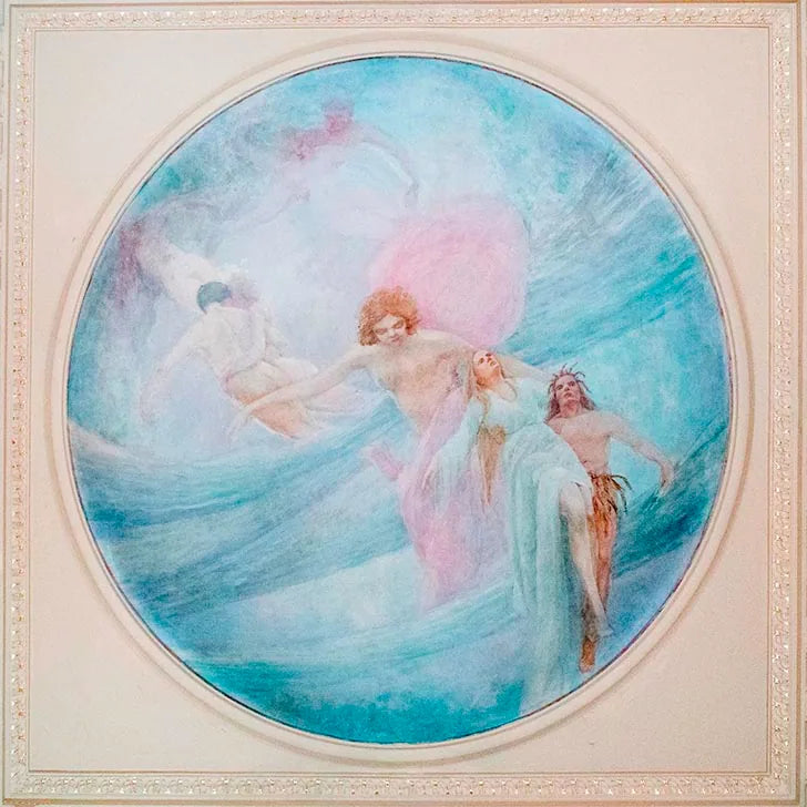 O Guarani - Plafond da antessala do camarote do Governador do Estado - Théâtre Municipal de Rio de Janeiro - Eliseu Visconti image 1 copie de tableau peinte à la main
