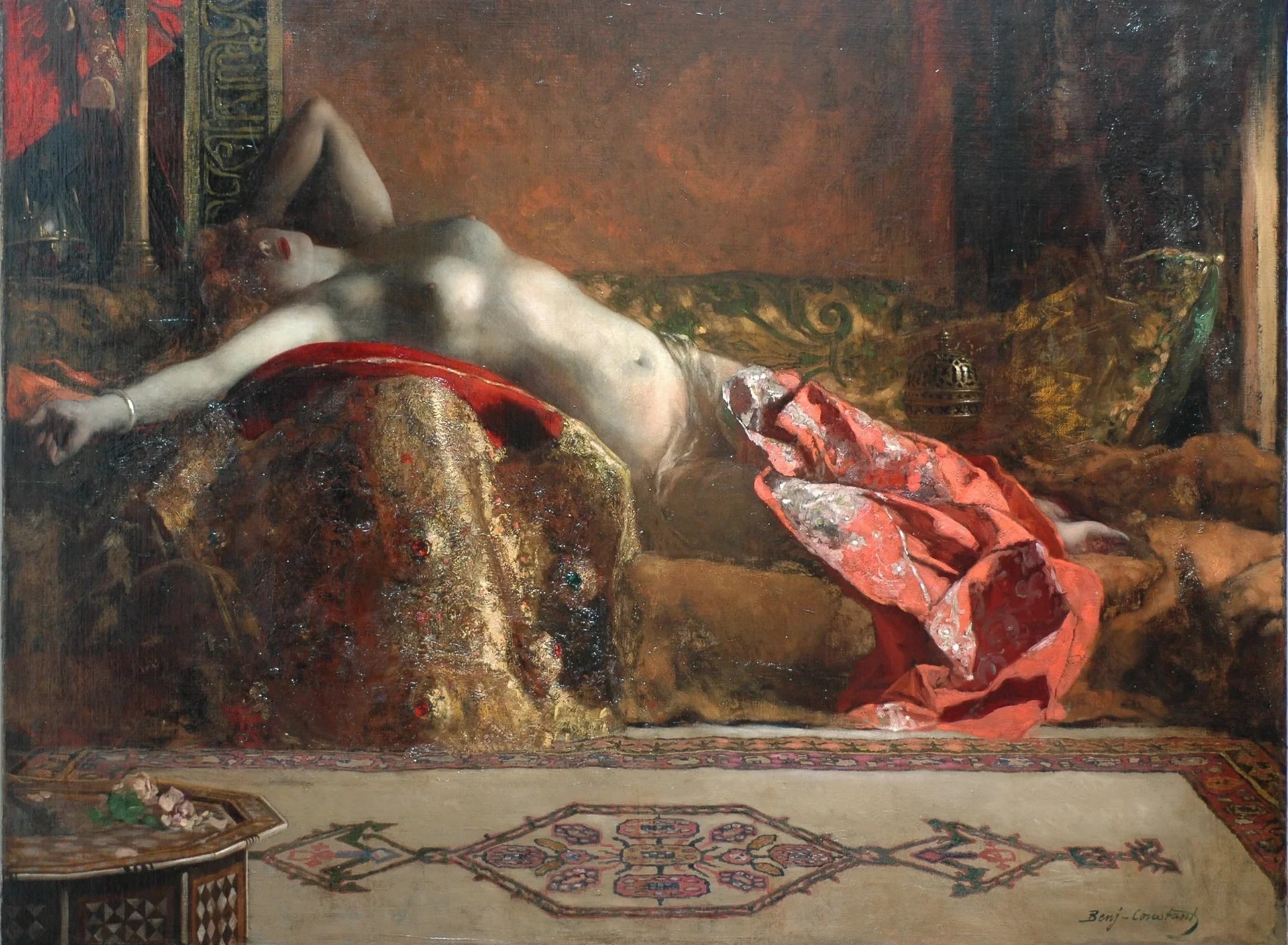 Odalisque couchée - Jean-Joseph Benjamin-Constant image 1 reproduction d’œuvre d’art à l’huile