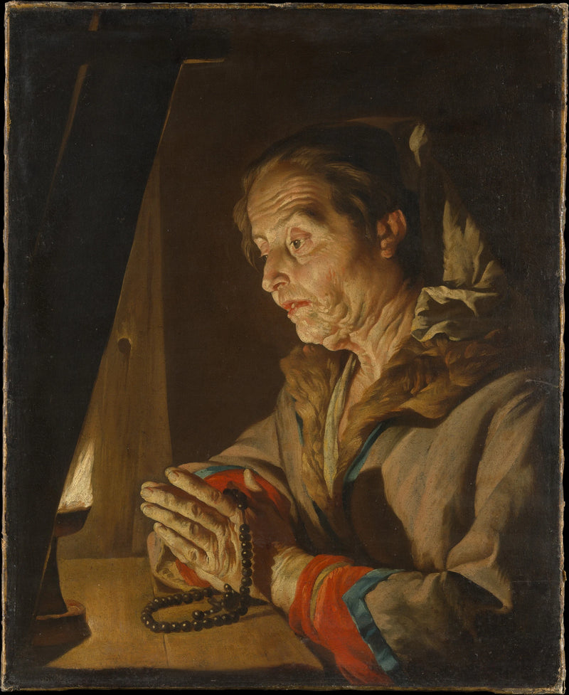 Old Woman Praying - Matthias Stom