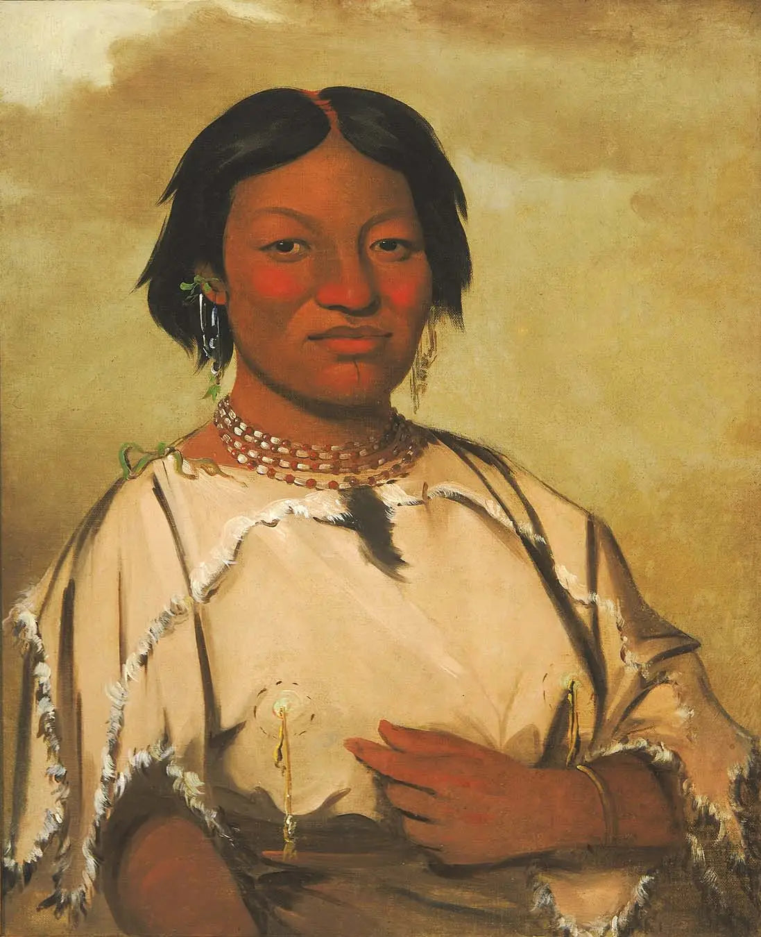 Oó-je-en-á-he-a, La femme qui vit dans la tanière d'un ours - George Catlin image 1 tableau peint à l’huile sur toile