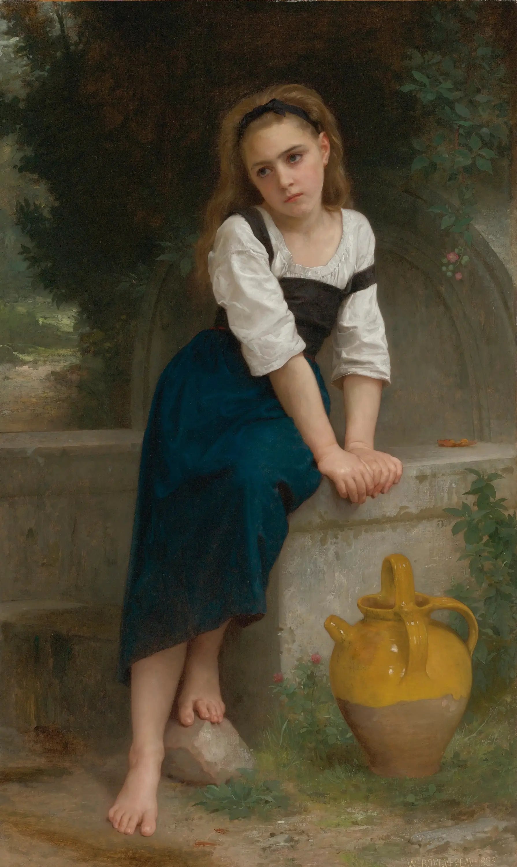 Orpheline à la fontaine - Bouguereau image 1 reproduction d’œuvre d’art à l’huile