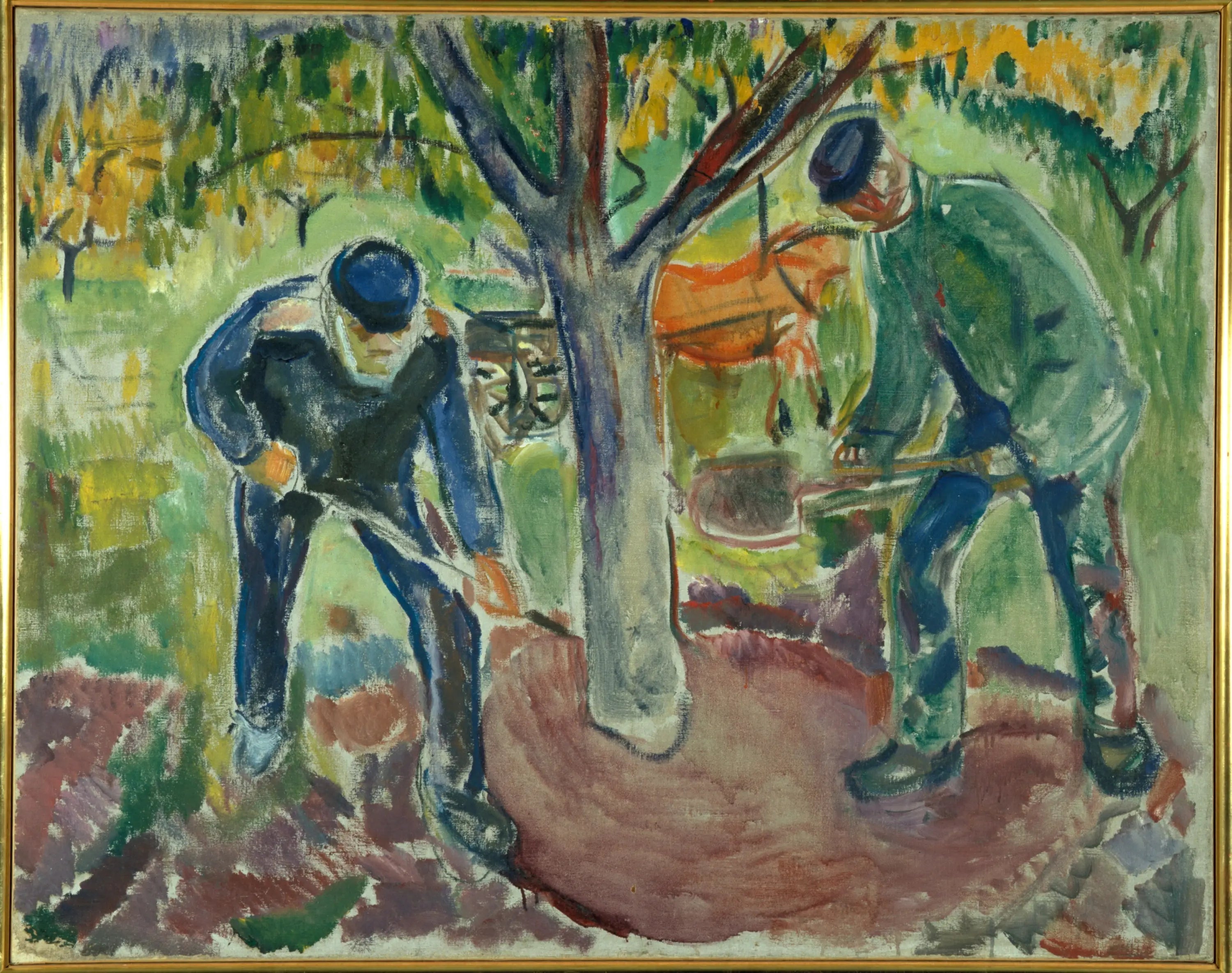 Ouvriers au jardin - Edvard Munch image 1 reproduction de peinture à l’huile