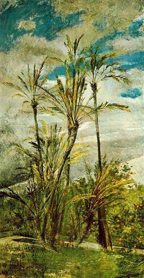 Palmiers et orangers. Peinture murale de Falconiera - Giovanni Boldini image 1 reproduction artisanale de tableau