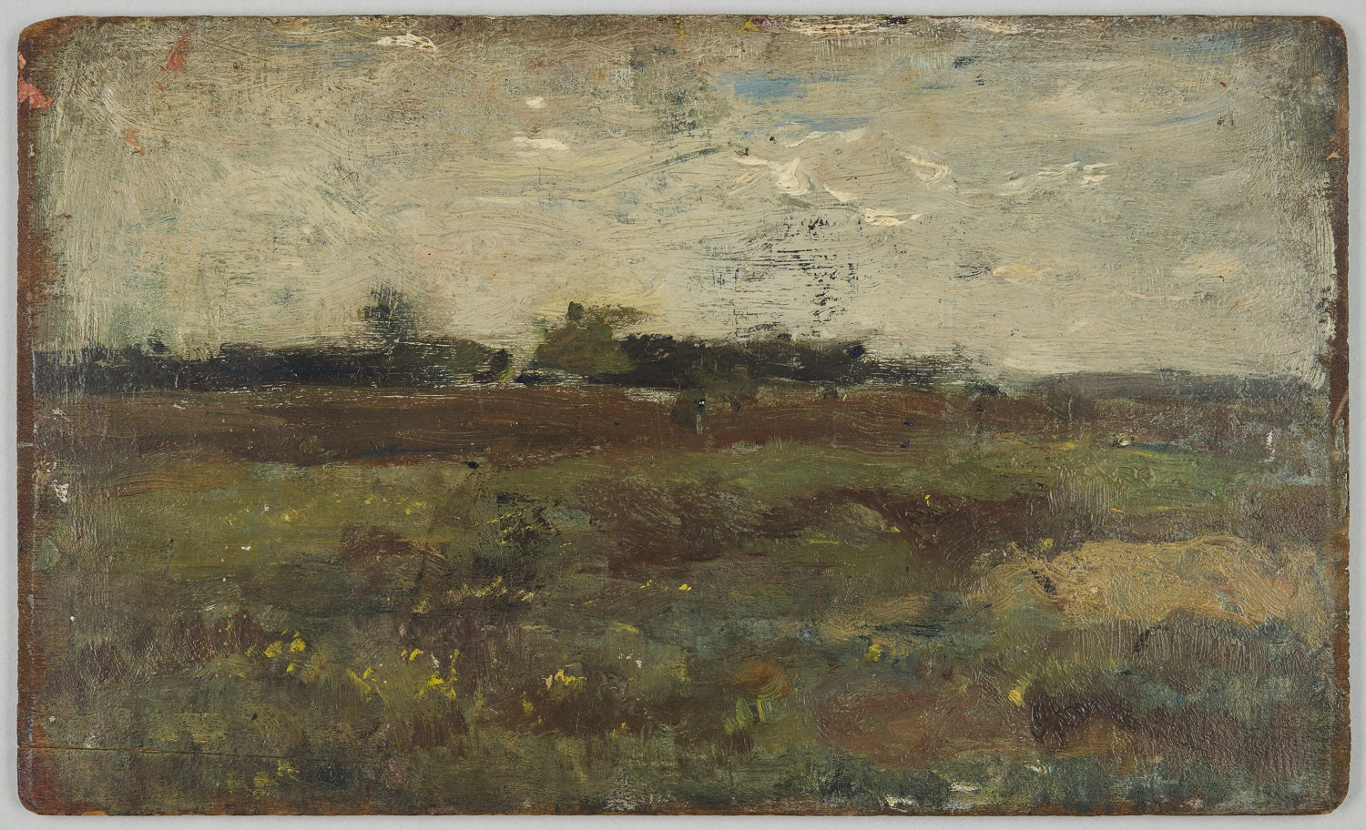 Paneel op twee zijden beschilderd met op de voorkant een landschap door Jozef Israëls en op de achterkant drie vrouwen op het strand door Isaac Israels - Isaac Israëls image 1 reproduction de peinture à l’huile