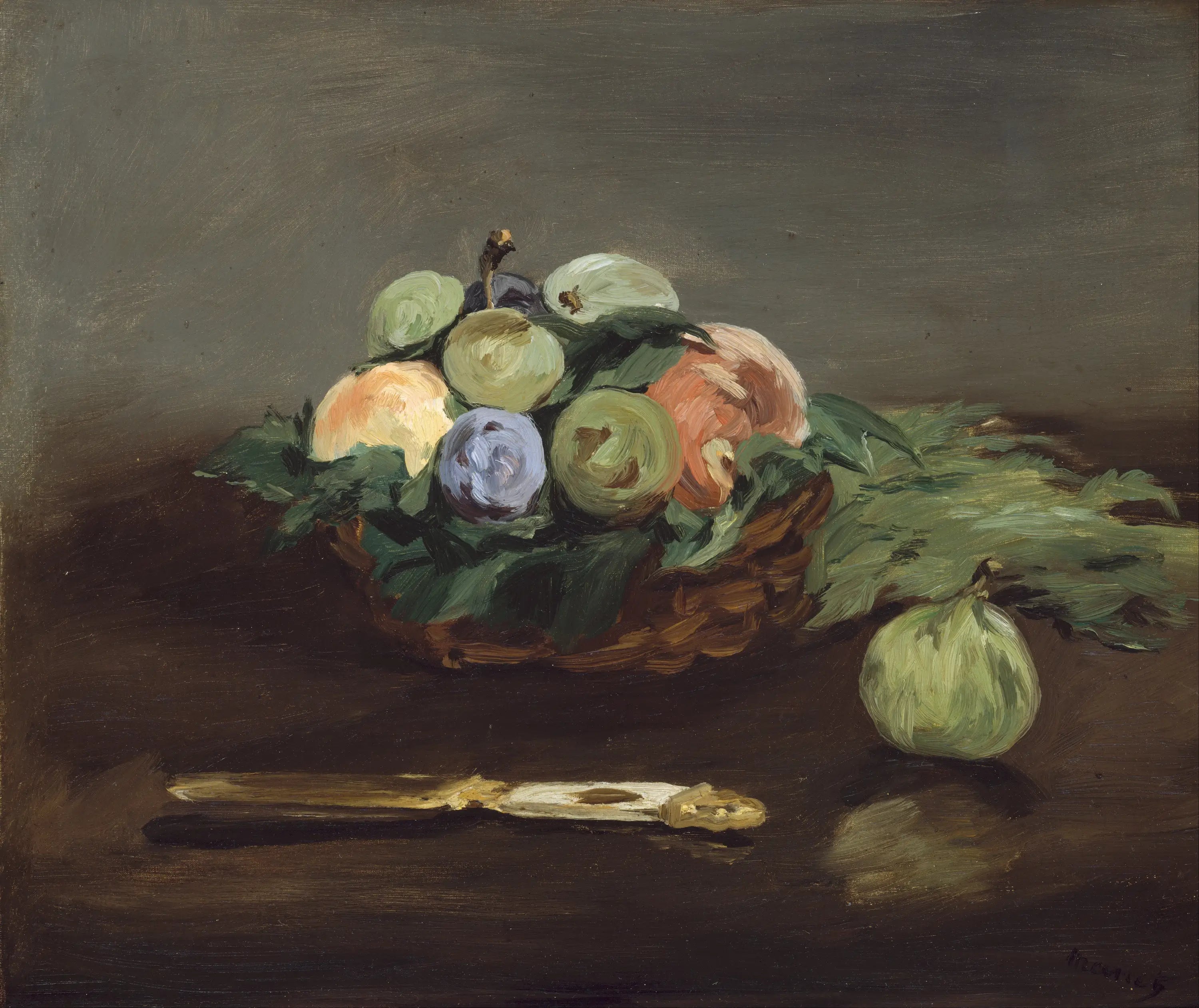 Panier de fruits - Édouard Manet image 1 copie de tableau peinte à la main