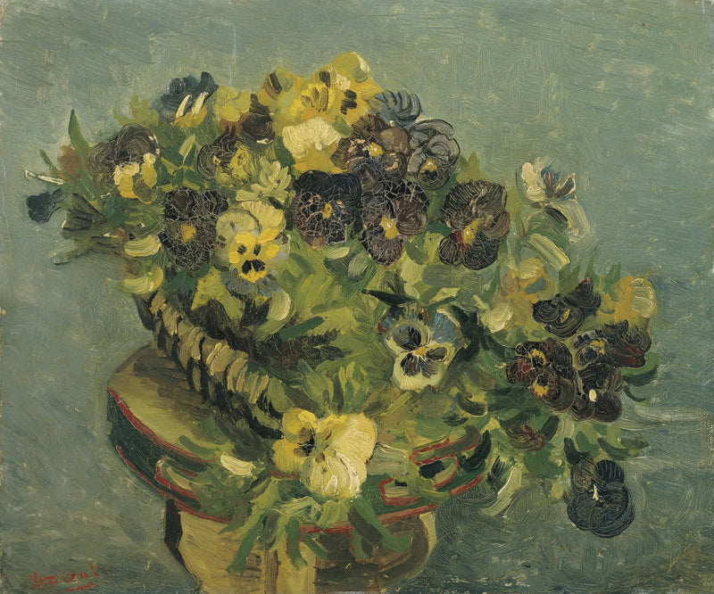 ตะกร้าดอกไม้บนโต๊ะเล็ก - Vincent van Gogh