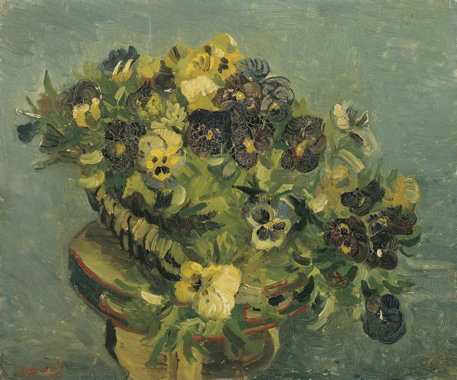 ตะกร้าดอกไม้บนโต๊ะเล็ก - Vincent van Gogh
