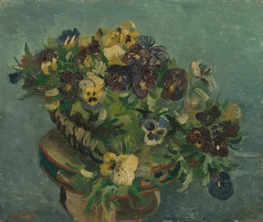 ตะกร้าดอกไม้บนโต๊ะเล็ก - Vincent van Gogh