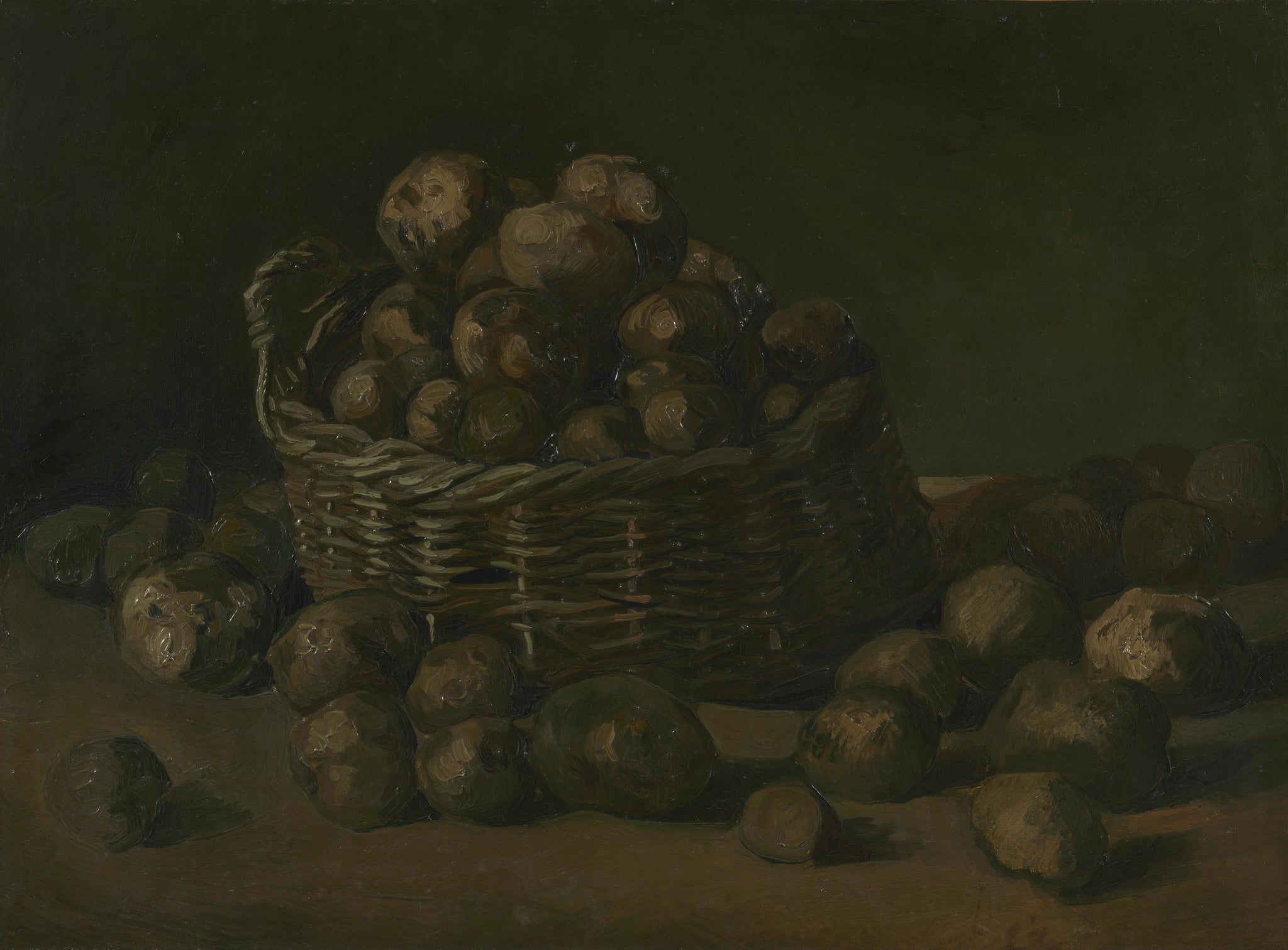 Panier de pommes de terre F100 — panier d’osier et tubercules peints par Vincent van Gogh à Nuenen