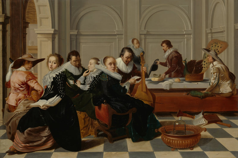 La partie musique - Artiste inconnu du Rijksmuseum