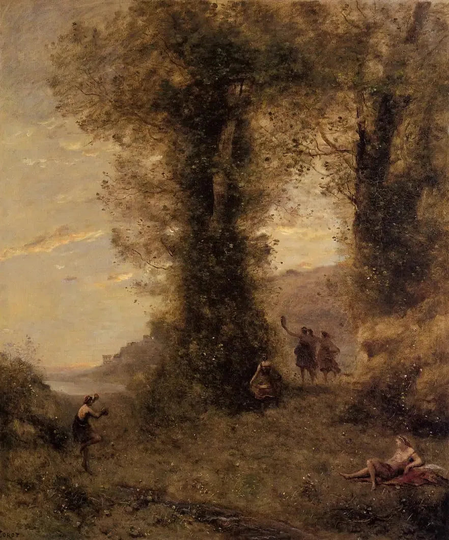 Pastorale — Souvenir d'Italie - Jean-Baptiste Camille Corot image 1 reproduction de peinture à l’huile
