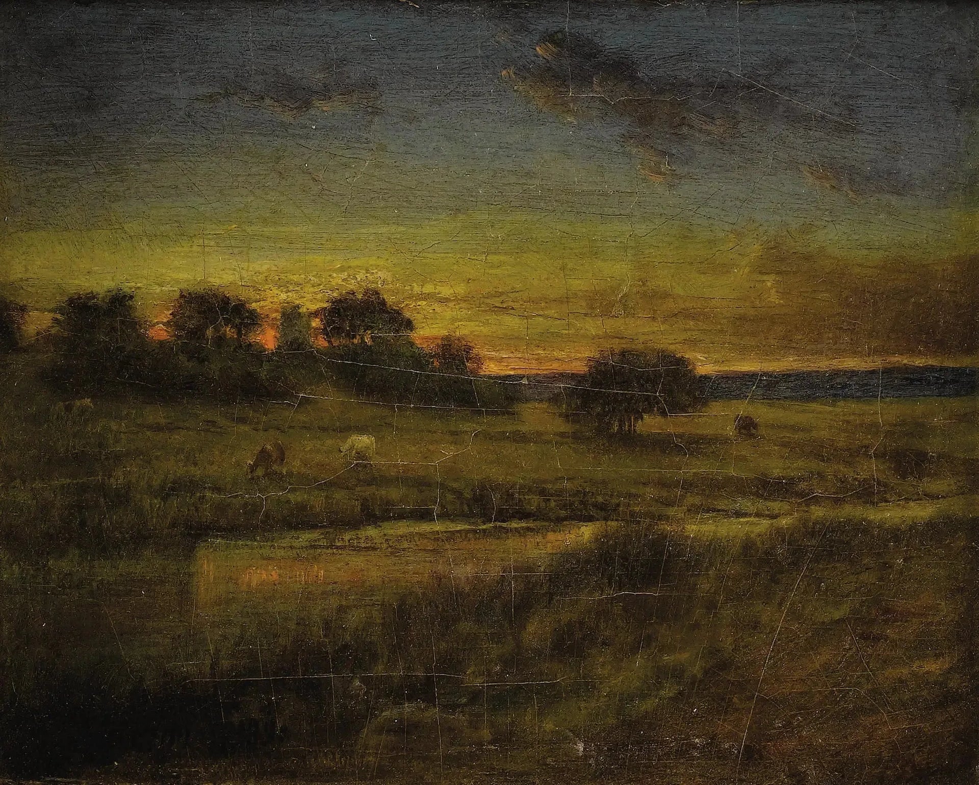Pâturage à l'aube - George Inness image 1 tableau peint à l’huile sur toile