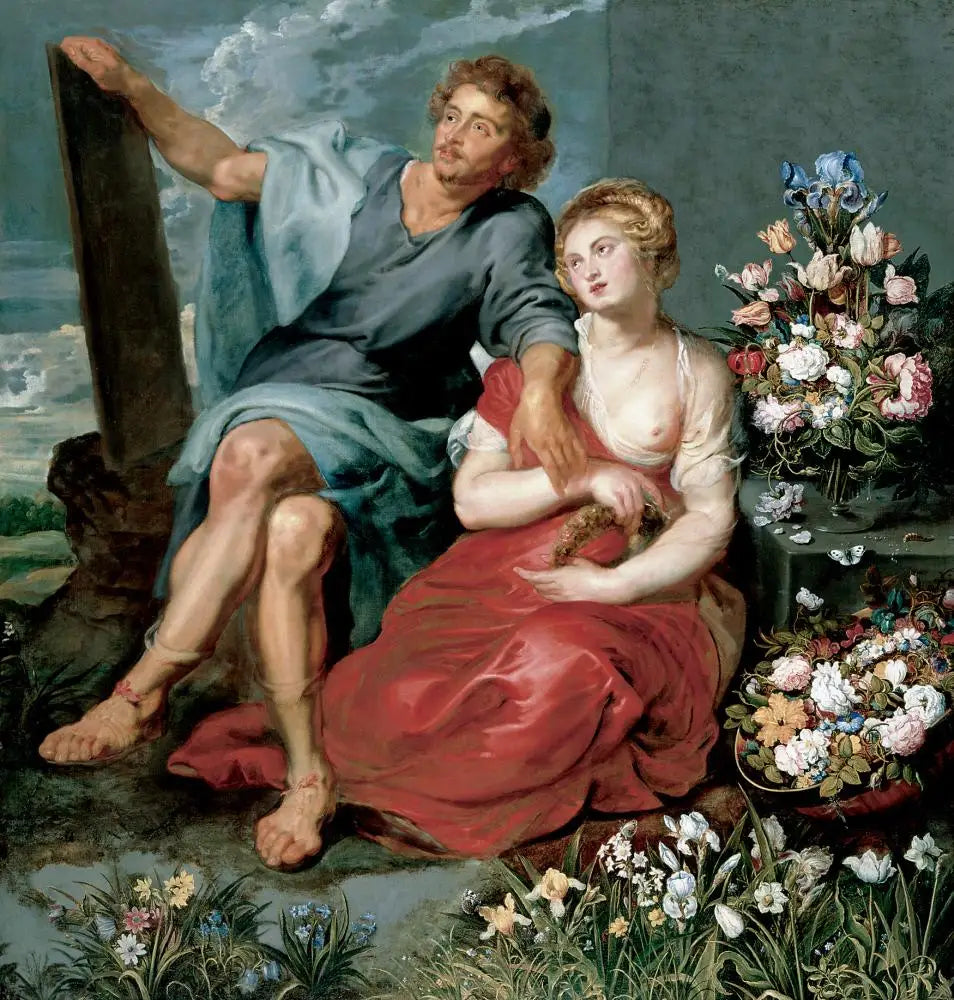 Pausias et Glycera - Peter Paul Rubens image 1 copie peinte à la main à l’huile
