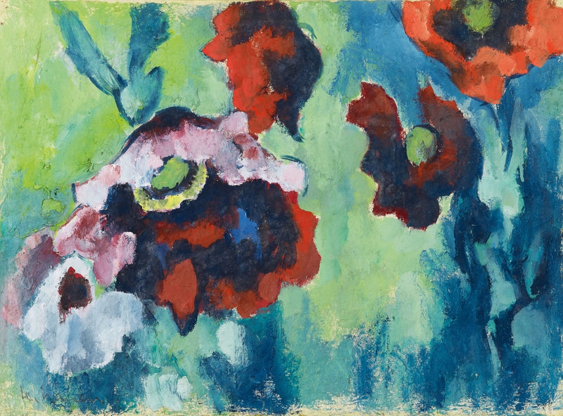 Pavots rouges et violet pâle – Heinrich Nauen