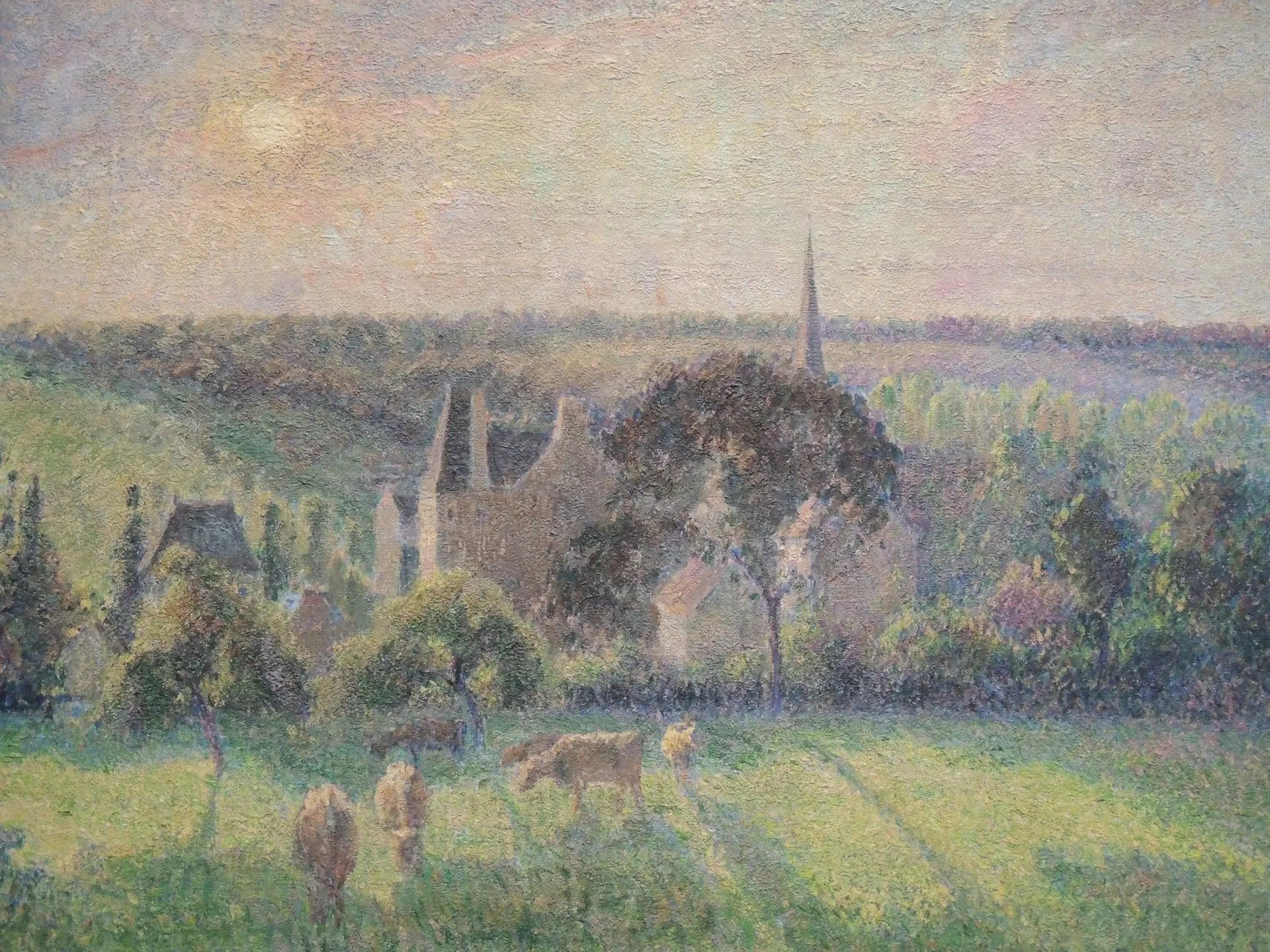 Paysage à Éragny - Camille Pissarro image 1 copie peinte à la main à l’huile