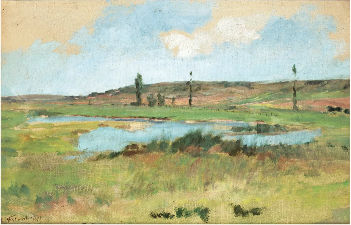 Paysage à l'étang - Émile Friant image 1 reproduction de peinture à l’huile