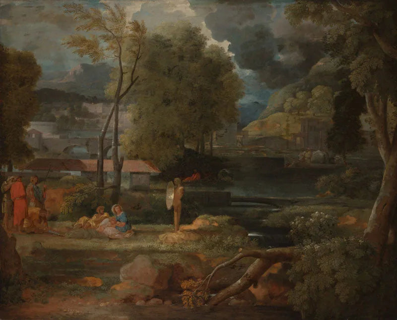Paysage ancien avec archers - Sébastien Bourdon