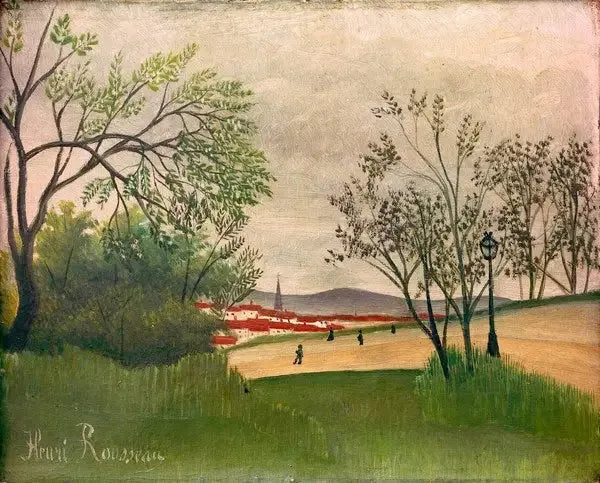 Paysage au clocher - Henri Rousseau image 1 tableau peint à l’huile sur toile