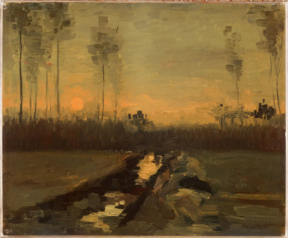 Paysage au coucher du soleil - Vincent van Gogh image 1 reproduction réalisée par Alpha Reproduction