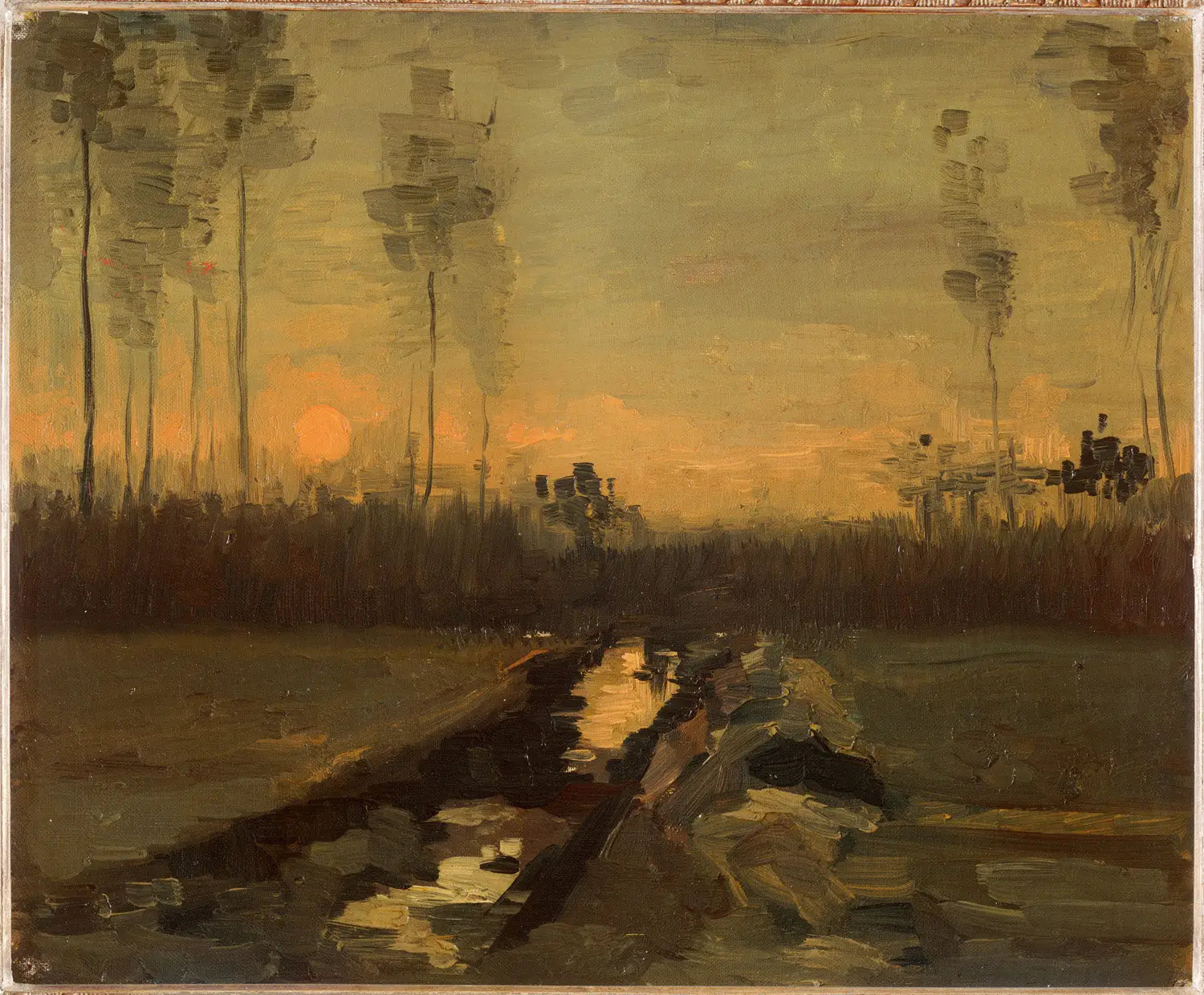 Paysage au coucher du soleil - Vincent van Gogh image 1 reproduction réalisée par Alpha Reproduction