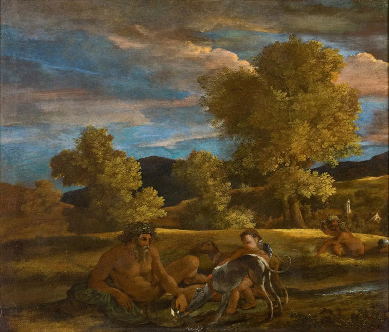 ทัศนียภาพของเทพเจ้าสายแม่น้ำ. ทัศนียภาพของ Grottaferrata (วีนัสและอดอนิส) - Nicolas Poussin
