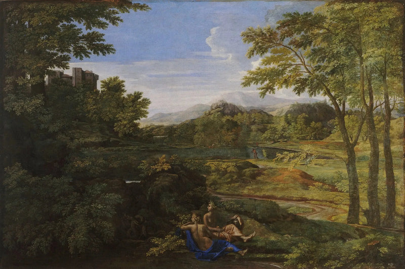 ทัศนียภาพกับนางเงือกสองคน - Nicolas Poussin